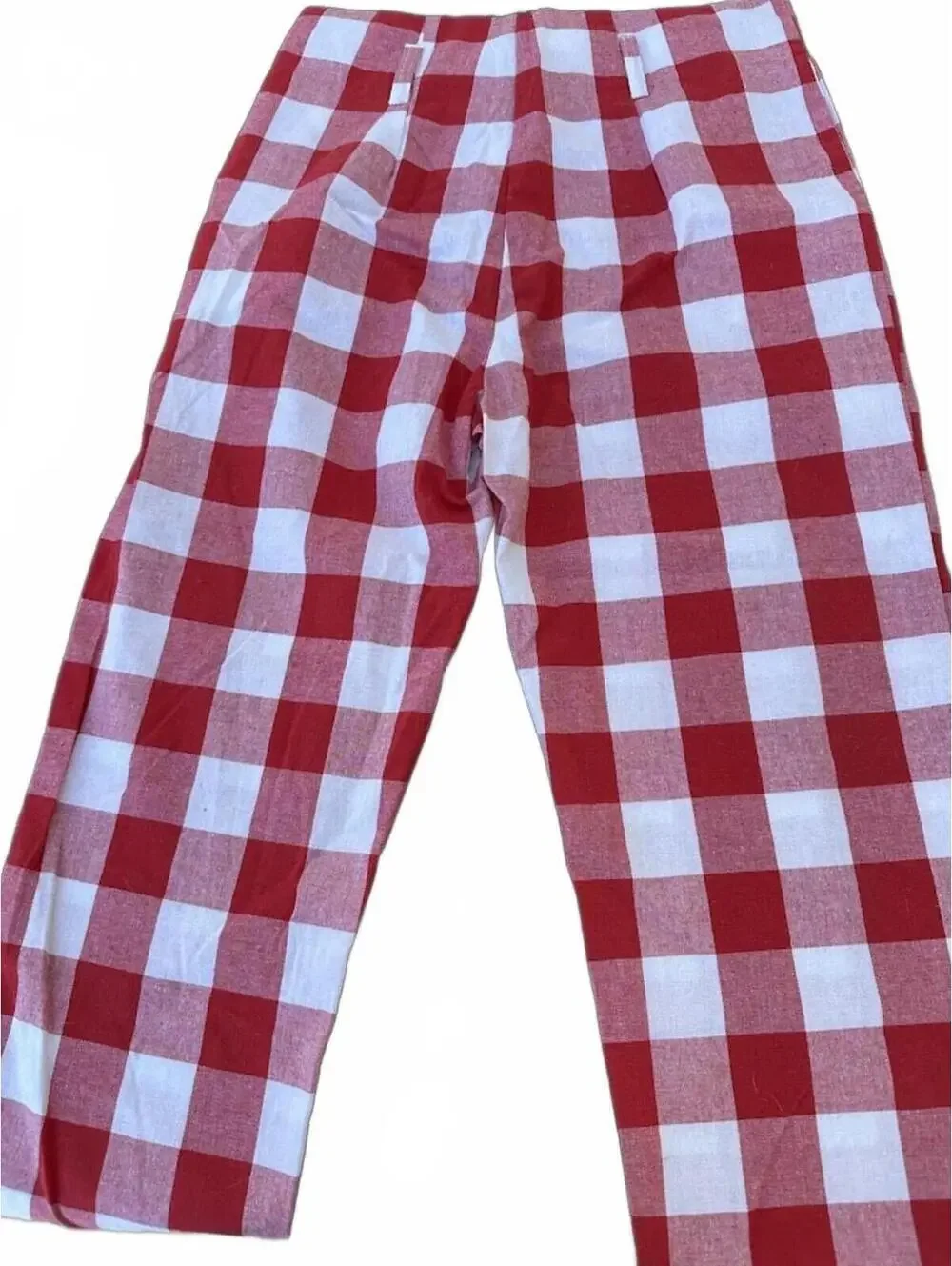 Venti6 Red Check Cropped Pants - Picture 6 of 6